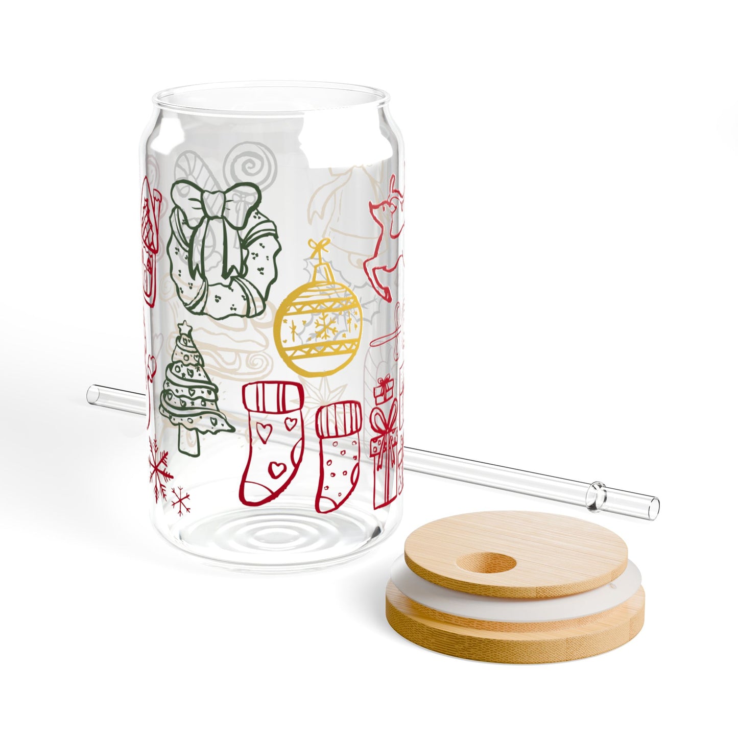 Christmas Season Glass Cup, 16 oz