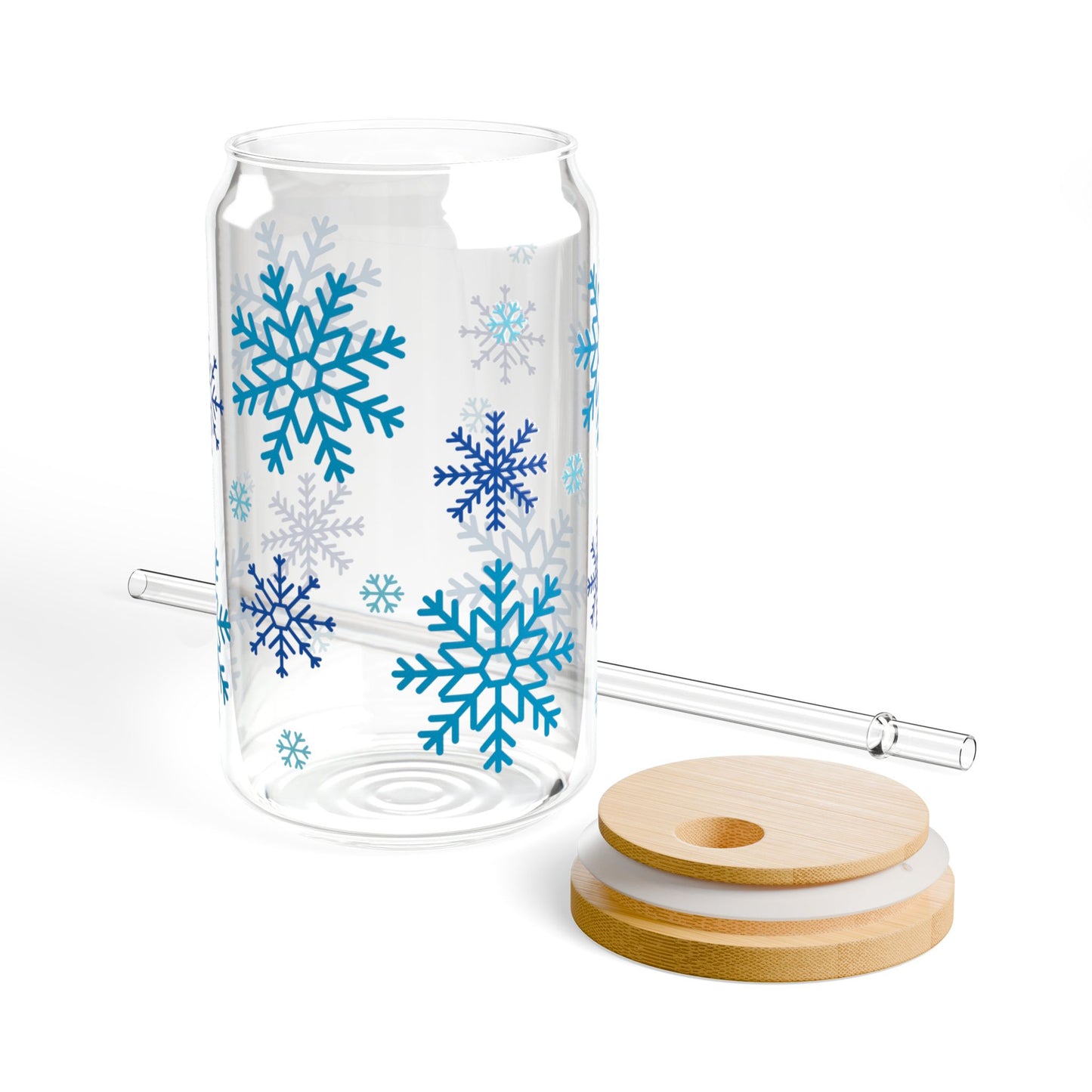 Snowflake Glass Cup, 16oz