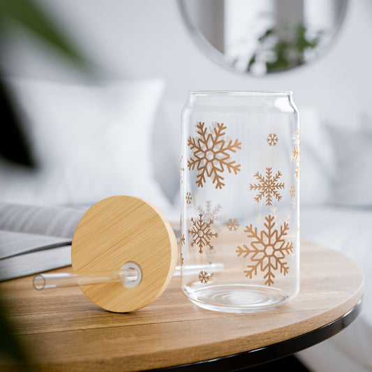 Snowflake Glass Cup, 16oz