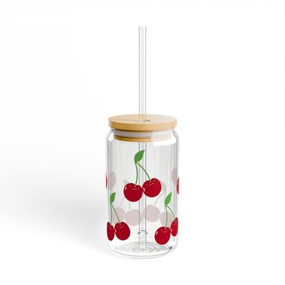 Cherry Glass Cup, 16 oz