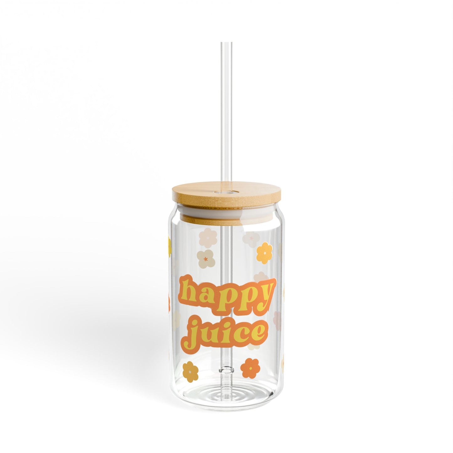 Happy Juice Glass Cup, Orange 16oz