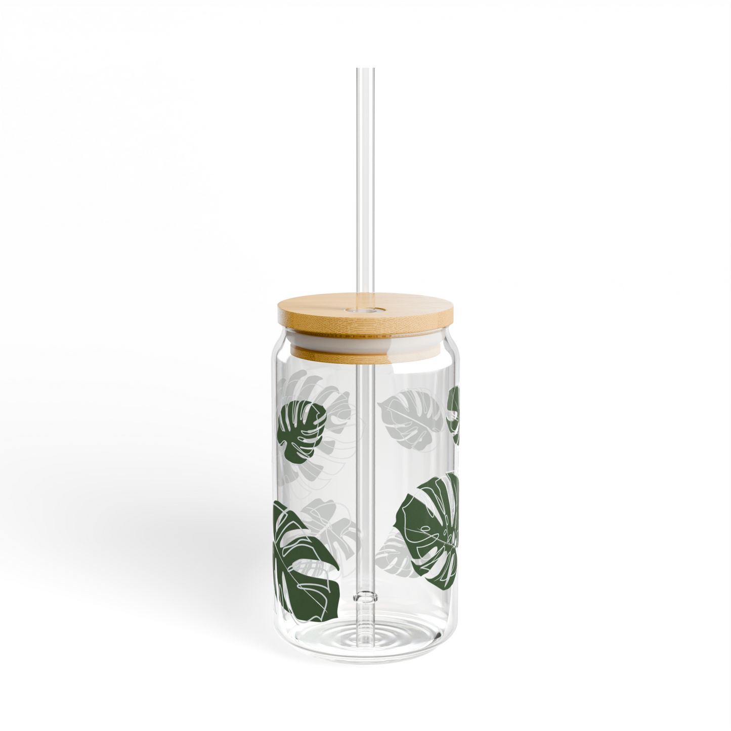 Monstera Glass Cup, 16 oz