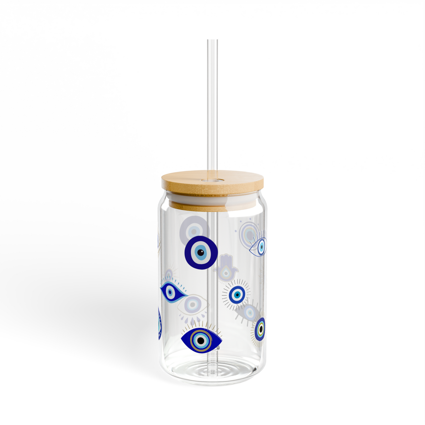 Evil Eye Glass Cup, 16 oz