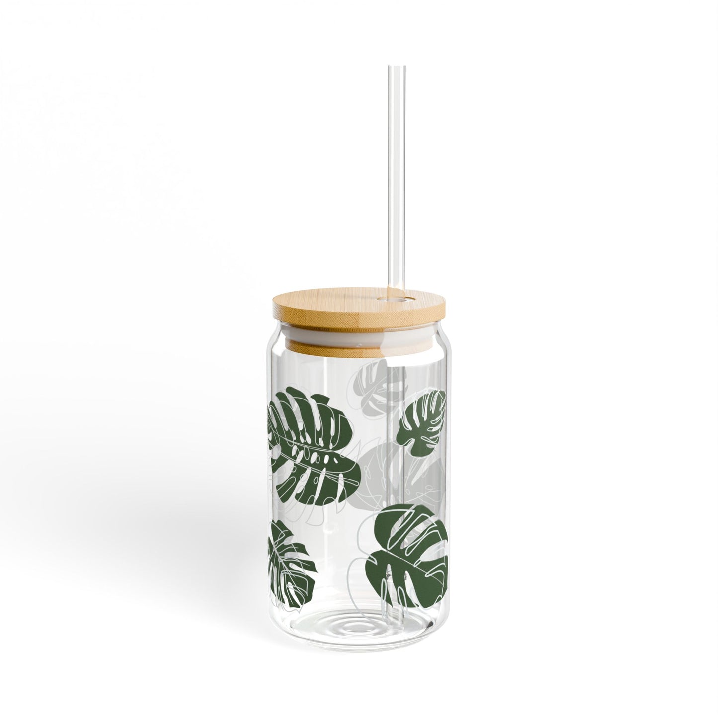 Monstera Glass Cup, 16 oz