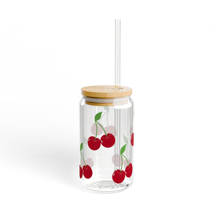 Cherry Glass Cup, 16 oz