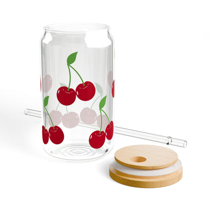 Cherry Glass Cup, 16 oz